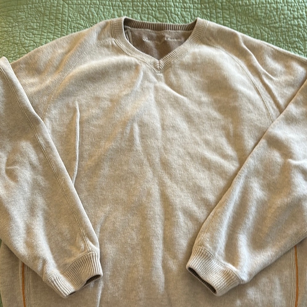 Tommy Bahama Men's Beige Sweater Coastal Classic Island Heritage Knit